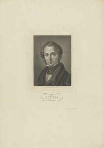 化学家Justus von Liebig的肖像，c。 1840年。 作者 卡尔·巴特
