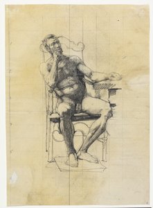 男模特形象。1887-89年，研究弗雷德里克三世在大学照片中的形象 作者 卡尔·布洛赫