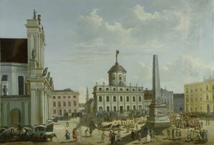 市政厅的视图，1772年 作者 卡尔·克里斯蒂安·巴伦