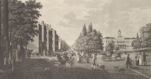 纽约的百老汇和市政厅 纽约的百老汇大街和市政厅，1824年。 作者 卡尔·弗雷德里克·阿克雷尔