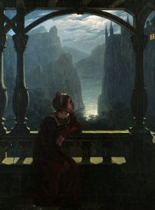 1817年的月光下的骑士城堡。 作者 卡尔·弗里德里希·汉普