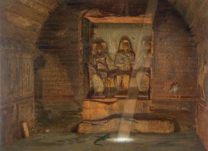 在El-Kab的一个墓，由GW Seitz制作的24幅插图之一，印在c.1873 作者 卡尔·弗里德里希·海因里希·维尔纳