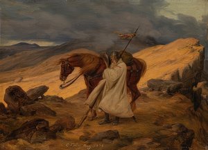 在山上守卫的烈士。 1836年