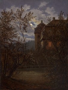 月光下的米尔克尔宫，约1833-35年。