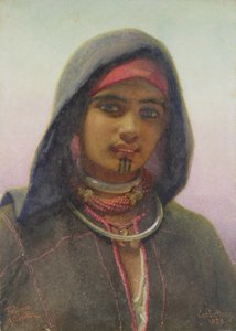 &39;Abukir的Fatime&39;，埃及Fellaheen女孩的肖像，1858年 作者 Carl Haag