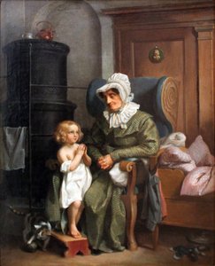德语： Großmutter mit betendem Kind 带着祈祷的孩子的祖母 作者 卡尔·哈特曼