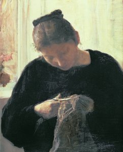 一个女人缝纫
