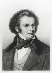 由H. Roemer雕刻的Franz Schubert（1797-1828）的肖像