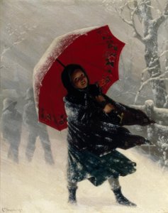 卡尔·克伦伯格（Carl Kronberger），暴风雪中的孩子-绘画