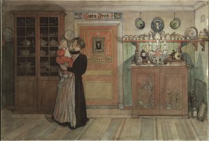 圣诞节和新年之间，来自A Home系列，c.1895（纸上写着） 作者 卡尔·拉森