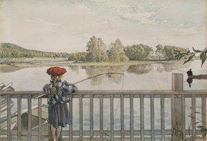 Lisbeth Angling，摘自“ A Home”系列，约1895年（纸上水彩） 作者 卡尔·拉森