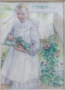 我的小女孩和草莓 作者 卡尔·拉森