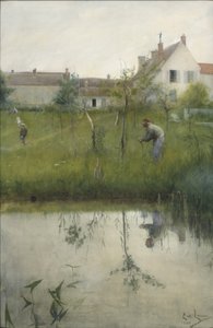 老人与幼儿园，1883年（纸上写着） 作者 卡尔·拉森