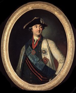 "Portrait du comte Alexei Grigorievitch Orlov (1737-1808), commandant des Forces navales russes" (Portrait du comte Alexei Grigorievitch Orlov (1737-1808), commandant des Forces navales russes) Pinture de Carl Ludwig Johann Christineck (1732/3-17) 作者 卡尔·路德维希·克里斯蒂内克