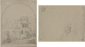 从我在罗马的窗户看风景（正面） 风景中的士兵（背面） 作者 卡尔·路德维希·蒂施拜因