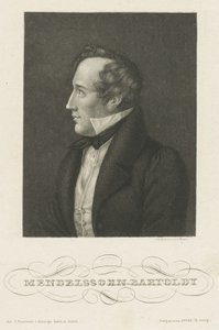 Felix Mendelssohn Bartholdy的肖像，c。第一千八百四