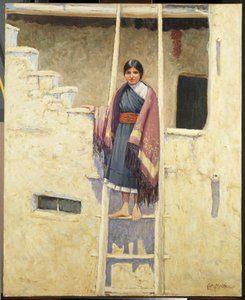 霍皮族少女，瓦尔皮村（布面油画）