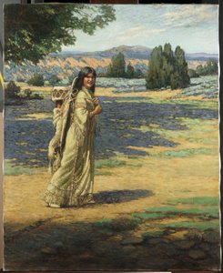 印度妇女与帕普斯（布面油画）