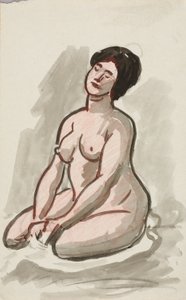 女性裸体，坐姿 作者 卡尔·纽曼