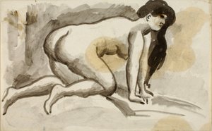 手膝着地的女性裸体 作者 卡尔·纽曼