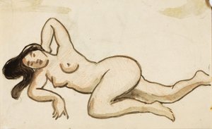 躺着的女性裸体 作者 卡尔·纽曼
