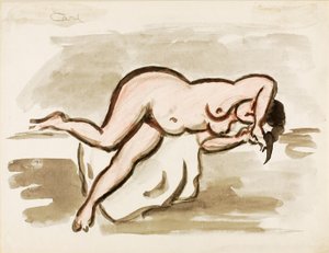 躺着的女性裸体 作者 卡尔·纽曼