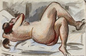 躺着的女性裸体 作者 卡尔·纽曼
