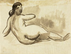 躺着的女性裸体 作者 卡尔·纽曼