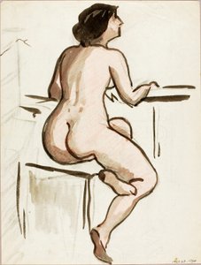 坐姿女性裸体 作者 卡尔·纽曼