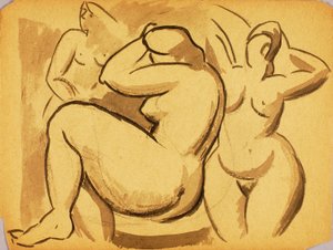三幅女性裸体画 作者 卡尔·纽曼