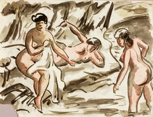 三幅女性裸体画 作者 卡尔·纽曼