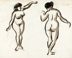 两幅女性裸体画 作者 卡尔·纽曼