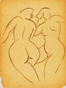 两幅女性裸体画 作者 卡尔·纽曼