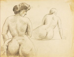两幅女性裸体画 作者 卡尔·纽曼