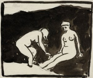 两幅女性裸体画 作者 卡尔·纽曼