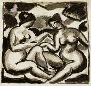 两幅女性裸体画 作者 卡尔·纽曼