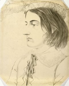 Ludwig Simon，神学院学生，1816年（笔和纸上的黑色墨水）