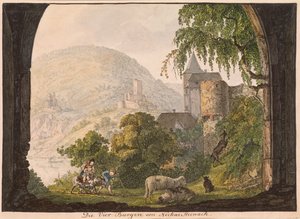 Neckar Steinach的四座城堡（纸上的wc）