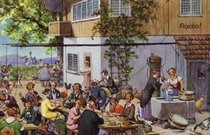 Comic portrayals of early radio (colour litho) 作者 卡尔·罗伯特·阿瑟·蒂勒