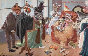 幽默猫明信片（彩色石版印刷） 作者 卡尔·罗伯特·阿瑟·蒂勒