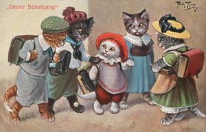 幽默猫明信片（彩色石版印刷） 作者 卡尔·罗伯特·阿瑟·蒂勒