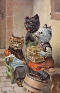 幽默猫明信片（彩色石版印刷） 作者 卡尔·罗伯特·阿瑟·蒂勒