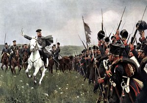 1813年8月26日卡茨巴赫战役前的布鲁彻将军