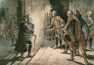 1757年在Leuthen战役的晚上，在利萨城堡的弗雷德里克大帝（1712-1786）