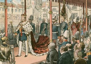 1861年在柯士比斯堡，普鲁士国王威廉一世和第一位德国皇帝（1797-1888）加冕典礼