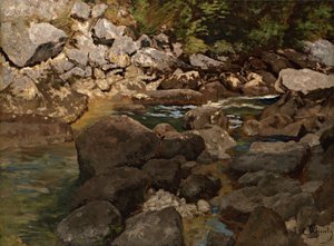 巨石山Stream，1888-1889年 作者 卡尔·舒赫