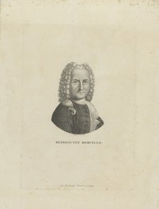 作曲家Benedetto Marcello的肖像1686-1739，c。 1795。 作者 卡尔·特劳格特·里德尔