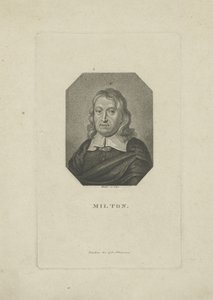 诗人约翰·弥尔顿（John Milton）的肖像1608-1674，约1818-1821年。 作者 卡尔·特劳格特·里德尔