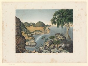 爪哇南部海岸景观
兰科普以东的南海岸（实物上的标题）
爪哇作品图集（实物上的系列标题）
包含十一个风景如画的景点的图版地图集，属于爪哇的作品，其形式、植被和内部结构 作者 荷兰皇家 Steendrukkerij van CW Mieling