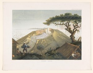 格德火山
古农吉德（实物上的标题）
爪哇作品图集（系列标题上的对象）
包含十一个风景如画的景点的图版地图集，属于爪哇作品，其形状、植物排列和内部构造（系列标题 作者 荷兰皇家 Steendrukkerij van CW Mieling